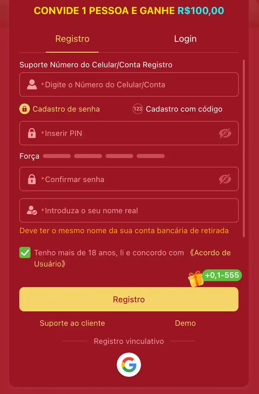 Processo de registro no site 719BET cassino